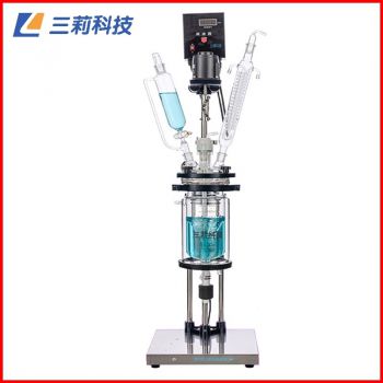 S212-3L雙層玻璃反應釜 噴塑防腐3升雙層玻璃反應器